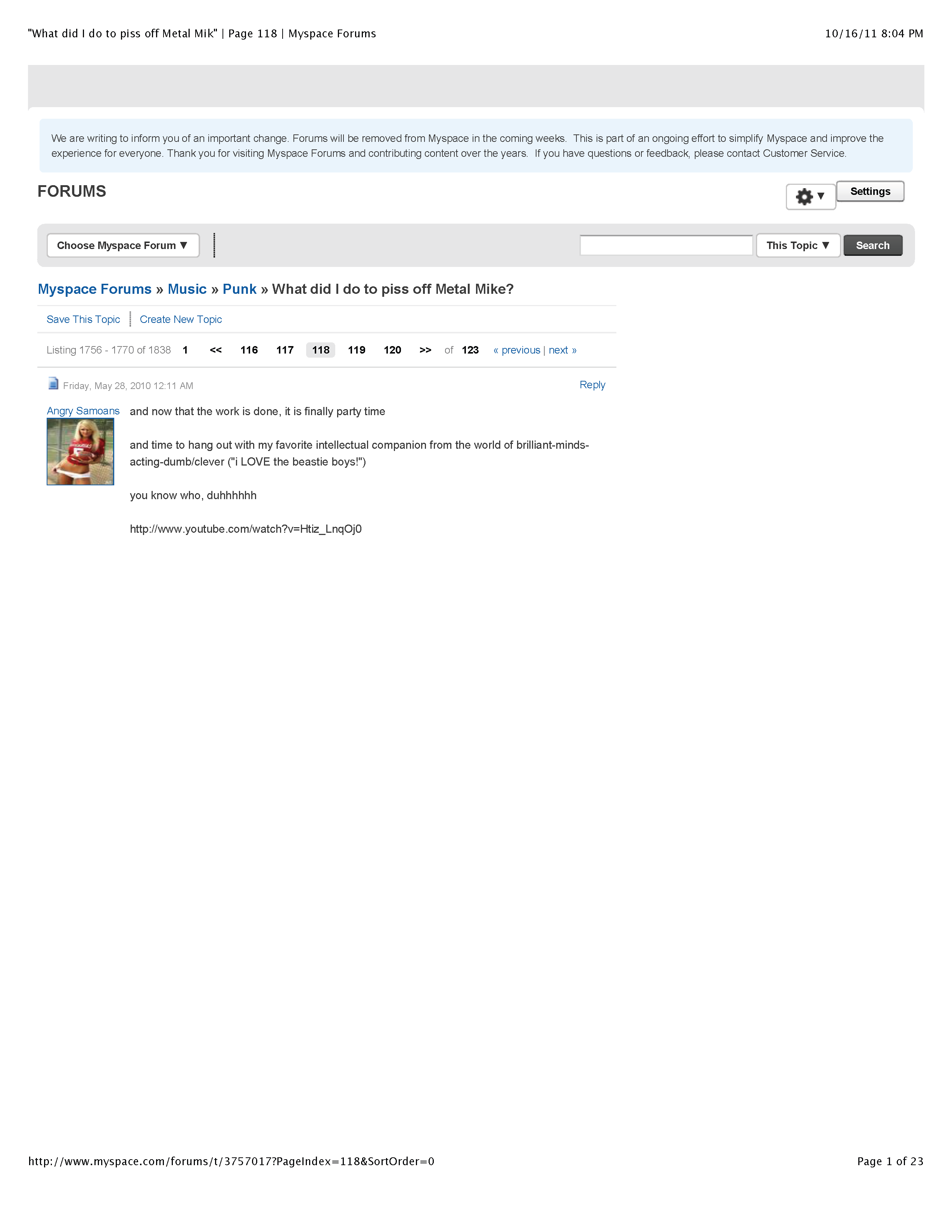 ./MySpace - 'What did I do to piss off Metal Mike' | Page 118 | Myspace Forums re Metal Mike Saunders_Page_01.png